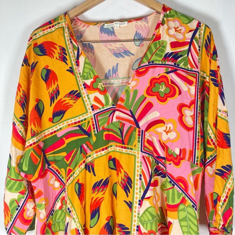 Label Of Love Anthropologie Calista Resort Mini Dress Cover Up V Neck Size small - Picture 3 of 16